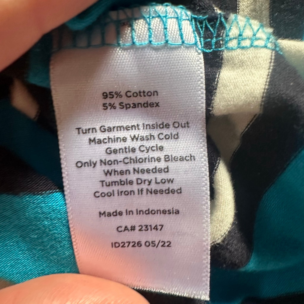 Women's T by Talbots Long Sleeve Tee S Blue White Striped - Picture 10 of 10